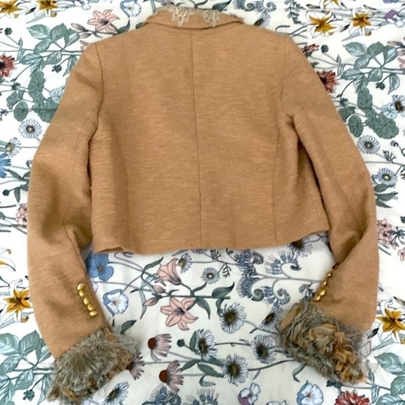 House of Harlow 1960 tweed camel bolero blazer - Picture 7 of 12